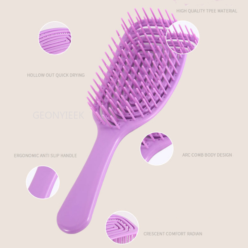 Tuščiaviduris plaukų šepetys Galvos odos masažo šukos Plaukų formavimo šukos greitas džiovinimas plaukų slinkimo šalinimo įrankis Drėgni, sausi garbanoti plaukai