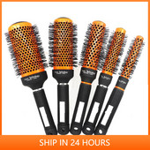 New Arrival narancssárga 5 méretű hajfésűkefe, magas hőmérsékletnek ellenálló kerámia vas kerek fésűs hajformázó eszköz Professional 30