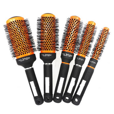 New Arrival narancssárga 5 méretű hajfésűkefe, magas hőmérsékletnek ellenálló kerámia vas kerek fésűs hajformázó eszköz Professional 30