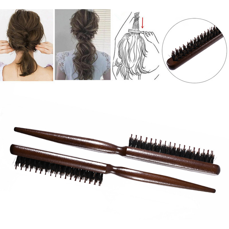 Profesionalūs Salon Teasing Back plaukų šepečiai Wood Slim Line Comb Plaukų šepečiai Prailginamieji kirpimo formavimo įrankiai DIY 1 vnt.
