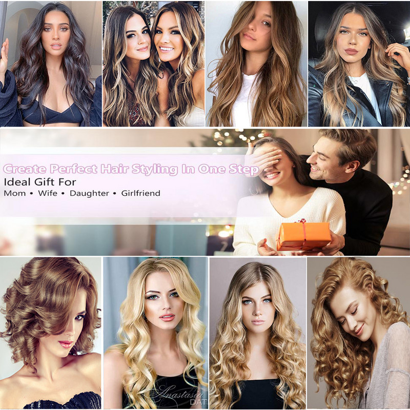 61 gabals Matu rullīšu komplekts Matu ruļļi 3 izmēri Lieli matu ruļļi gariem matiem. Bez karstuma Ruļļi matu ruļļi ar klipšiem un ķemmi.