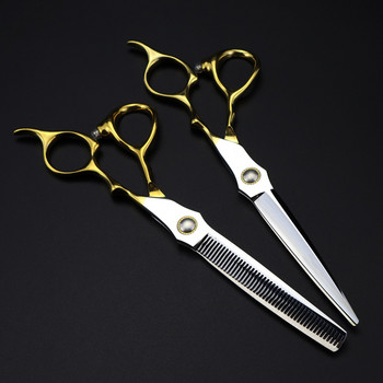 професионална японска стомана 440c 6,5-инчов лагер златни ножици за подстригване фризьорски фризьорски ножици фризьорски ножици