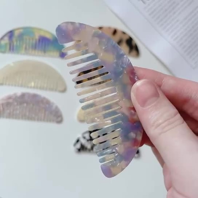 Divat Acetát Hajfésűk Antisztatikus Masszázs Hajkefe Tangle Detangle Zuhanyfésű Színes Fodrász Szalon Styling Eszközök