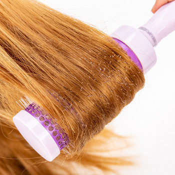 НОВА Четка за коса за оформяне на коса Найлонов гребен Цилиндър Гребен за навиване на къдрава коса Термична алуминиева тръба Кръгъл варел Гребен за коса Инструмент за къдрава коса