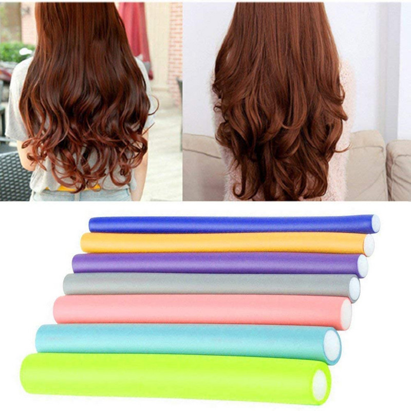 42gab. Elastīgi rullīšu cilindru putu matu lokošanas rīki Sieviešu meiteņu portatīvie matu ruļļi putu rullīši DIY matu veidošanas rīki