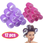 Ρολά μαλλιών Self Grip Hair Curlers 6/12Pcs Hair Roller Heatless Curling Rod Lazy curler Headband Εργαλεία styling μαλλιών
