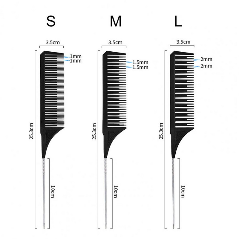Profesionalni trendovski češalj dobre čvrstoće PC češalj za isticanje kose na vrhu repa za stilisticu/njeno kućanstvo u brijačnici