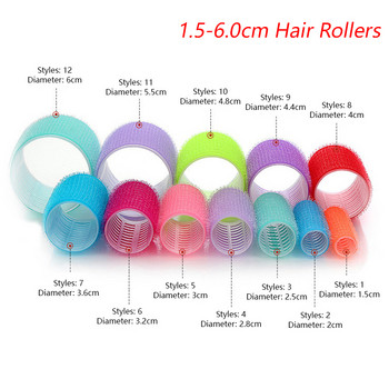 6 τμχ Heatless Hair Rollers Velcro for Hair Bang Curler Fixed curling Hair Cooling Hair Tools Self Grip Προϊόντα για σγουρά μαλλιά Αξεσουάρ