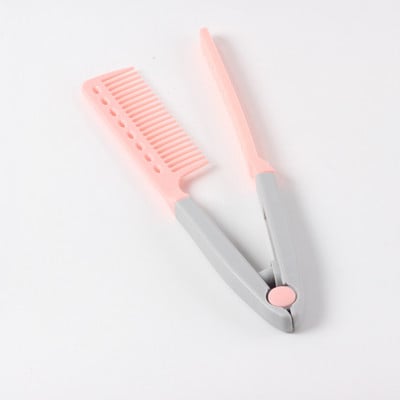 V típusú, mosható, összehajtható hajkiegyenesítő fésű fodrászkefe fésű Hajformázó klip eszköz Fodrász kiegészítők Fésű a hajhoz