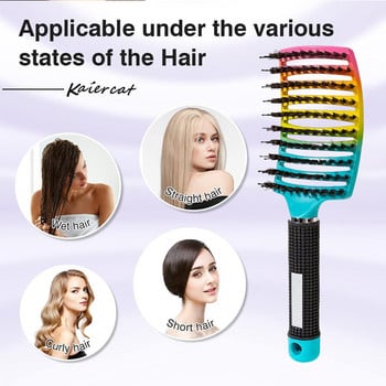 2022 Извита вентилирана професионална четка за коса за разплитане на косата Жени Magic Scalp Massage Четка за коса Мокра къдрава гребен за коса Фризьорски инструменти