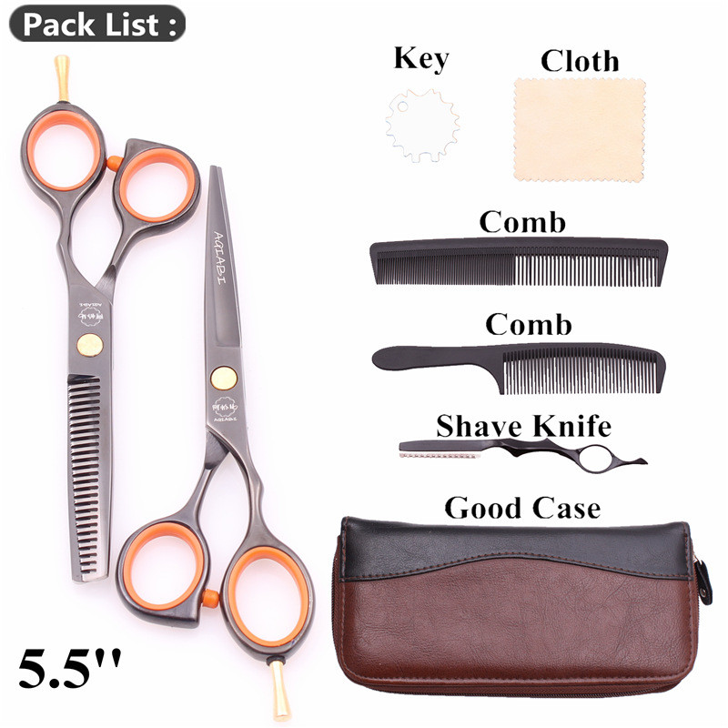 Foarfece profesionale 5,5" AQIABI Japonia Foarfece de tuns din inox Foarfece de subțiere Foarfece pentru frizerie A1014