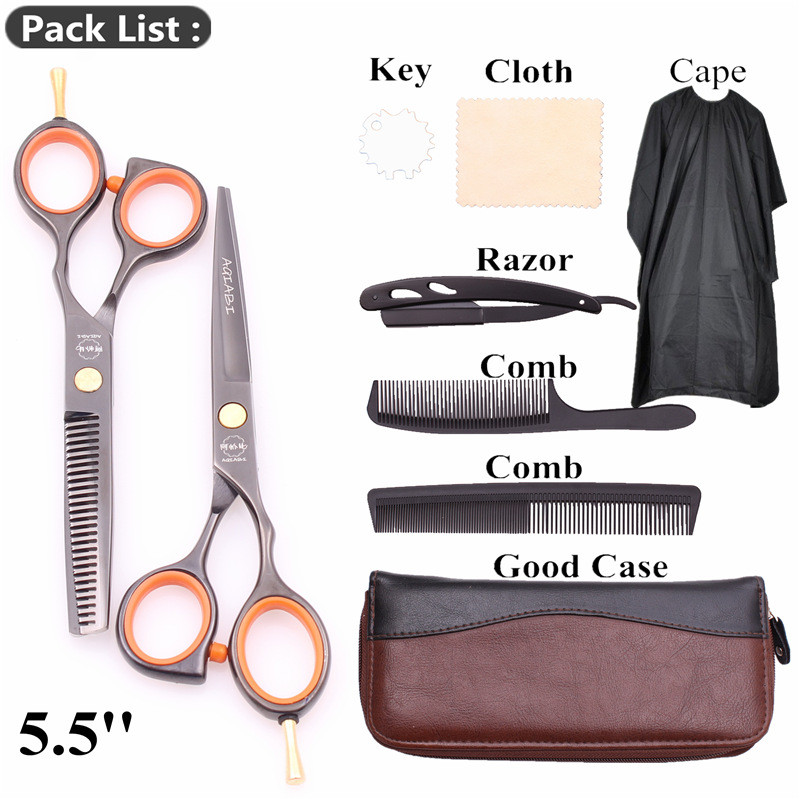 Foarfece profesionale 5,5" AQIABI Japonia Foarfece de tuns din inox Foarfece de subțiere Foarfece pentru frizerie A1014