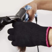 1 db Professzionális hőálló kesztyű hajformázó eszköz egyenes lapos vas fekete hőálló kesztyű hajsütővashoz