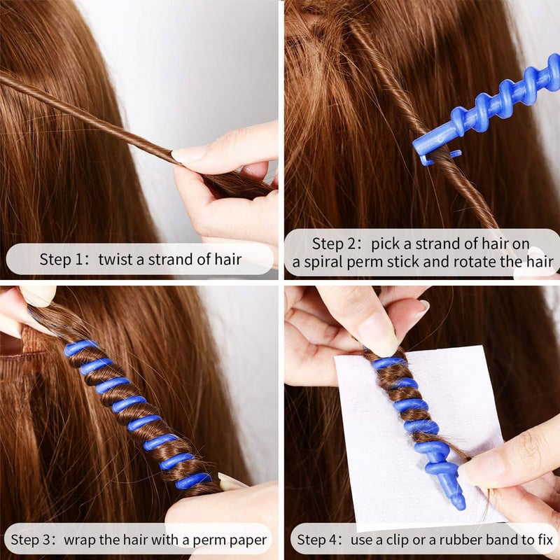 21/22gab plastmasas spirālveida ilgviļņu nūja sievietēm Magic Curly Hair Roller Cold Perm Bar Matu ruļļi Frizieris Profesionāls Frizieru rīks