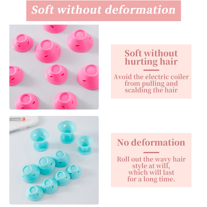 10/20/komplekts Mīkstas gumijas silikona bezkarsējams matu lokotājs Twist matu ruļļi Spraudītes bez karstuma matu lokošanās veidošanas DIY instrumenti meitenēm