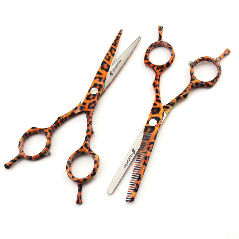 Foarfecă profesională JP 440c 5,5 inchi din ceramică leopard foarfece de păr pentru tuns frizer foarfece de subțiere foarfece de coafură