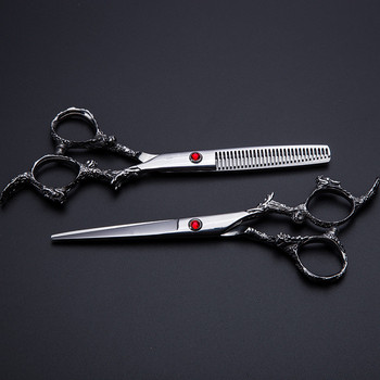 професионални 6 инча Japan 440C дракон ножици за коса комплект чанта ножици за подстригване бръснарски ножици за изтъняване фризьорски ножици