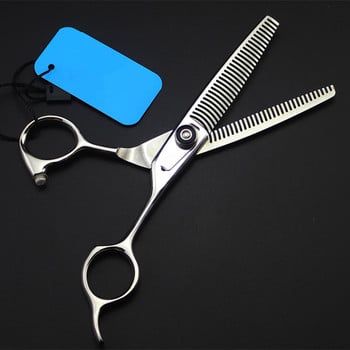 Висококачествена професионална япония 440c 6 \'\' ножици за коса с двустранни зъби Извити фризьорски фризьорски ножици фризьорски ножици