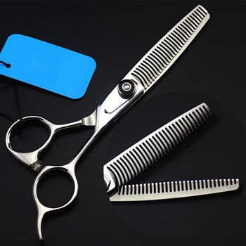 Висококачествена професионална япония 440c 6 \'\' ножици за коса с двустранни зъби Извити фризьорски фризьорски ножици фризьорски ножици