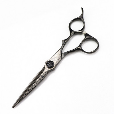 Profesionalios 6`` juodos Damasko plaukų žirklės gėlių sraigtas kirpimas kirpimo įrankiai plaukų kirpimas retinimo žirklės kirpyklos žirklės