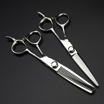 Персонализирайте логото JP 440c стомана 6 \'\' ножица Сребърни ножици за коса подстригване бръснар makas подстригване изтъняване ножици фризьорски ножици