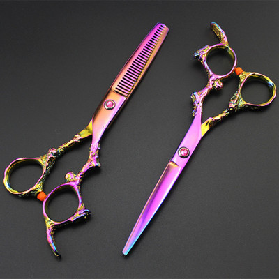 Profesionalios 6 colių japan 440c DRAGON kirpimo plaukų žirklės kirpimo žirklės salono retinimo žirklės kirpėjos makas kirpyklų žirklės