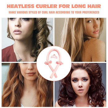 Heatless μπούκλα Headband No Heat Hair Curlers Ribbon Hair Rollers Sleeping Soft Curl Bar Wave Formers DIY Hair Styling Tool