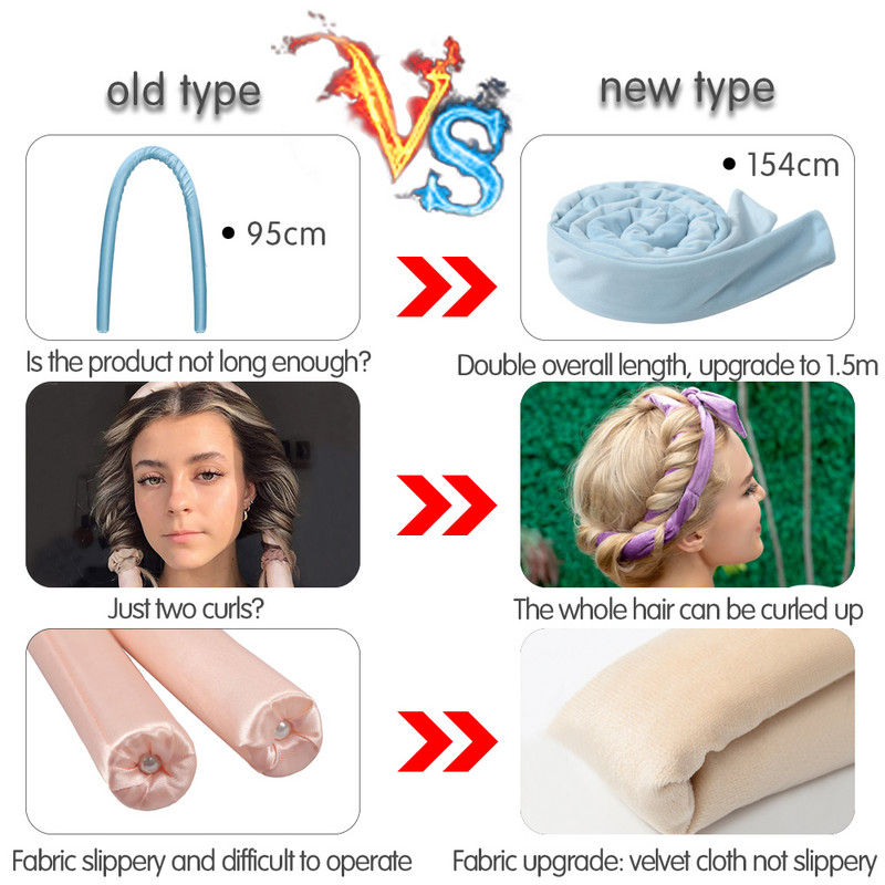 Nekarsējama kērlinga stieņa galvas saite bez karstuma Mīksti matu ruļļi slinki matu ruļļi guļam Padarīt cirtas bārs viļņu veidotāji DIY veidošanas rīki