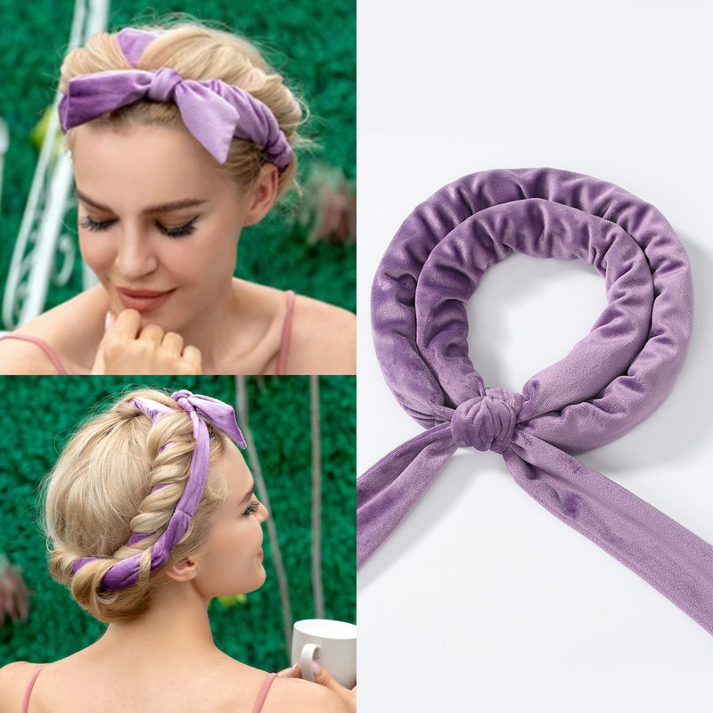 Nekarsējama kērlinga stieņa galvas saite bez karstuma Mīksti matu ruļļi slinki matu ruļļi guļam Padarīt cirtas bārs viļņu veidotāji DIY veidošanas rīki