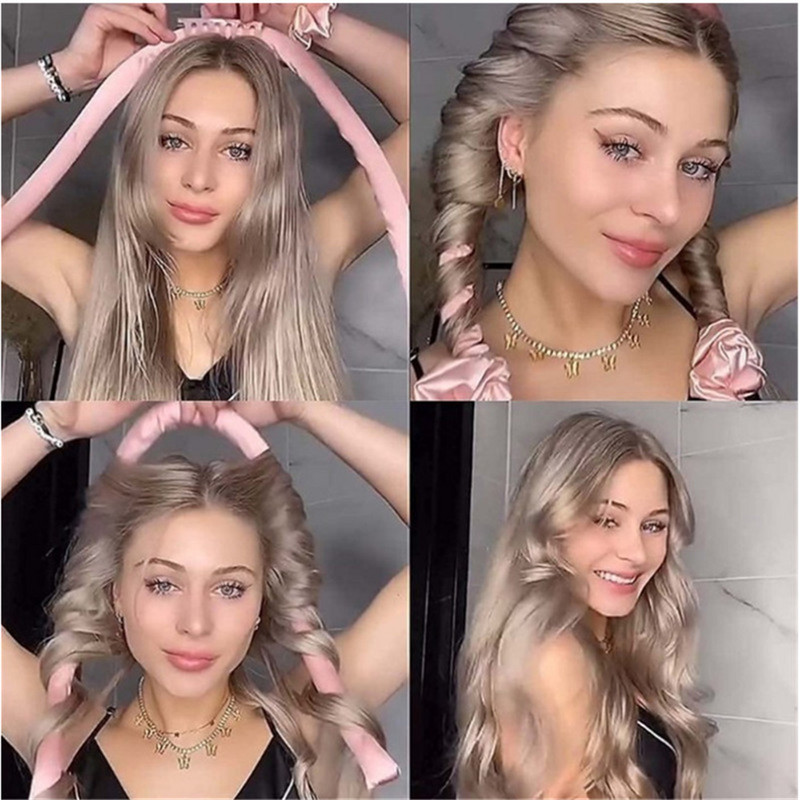 Slik Satin Heatless Curl Bar Лента за глава No Heat Маши за коса Лента Ролки за коса Мека лента за къдрици Wave Formers Инструменти за оформяне на коса