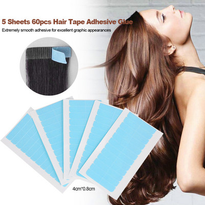 5sheets 60pcs Hair Extension Tape Adhesive Bonding Double Sided Strong Waterproof Tape For Hair Extension/Lace/Toupee