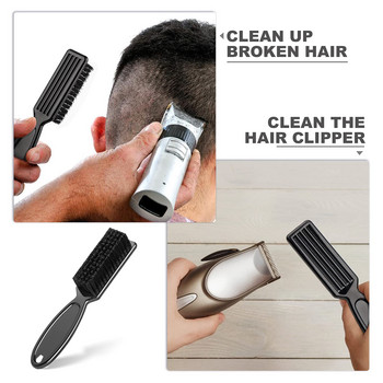 2 части Barber Fade Brush Машинка за подстригване Четка за почистване на коса Фризьорска мека четка за прах за врат Гребен за премахване на счупена коса