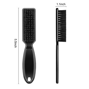 2 части Barber Fade Brush Машинка за подстригване Четка за почистване на коса Фризьорска мека четка за прах за врат Гребен за премахване на счупена коса