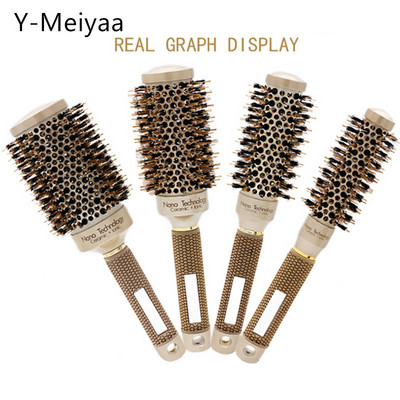 Y-Meiyaa 4 dimensiuni pieptene rotund pentru coafura ondularea perii de par Pieptene din ceramica cu baril de fier Pieptene pentru coafat Instrumente profesionale 2#