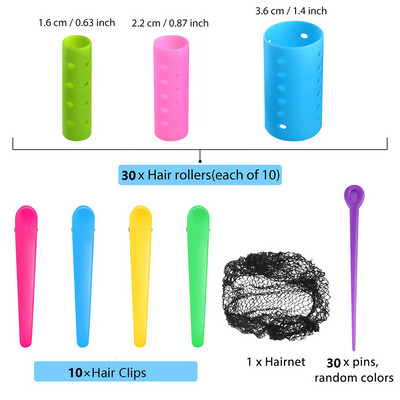 120 vienetų plaukų suktukų volelių rinkinys sujungiami voleliai 6 dydžių voleliai apima 60 kaiščių nuo mažo iki didelio garbanojimo formavimo įrankio