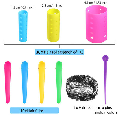 120 vienetų plaukų suktukų volelių rinkinys sujungiami voleliai 6 dydžių voleliai apima 60 kaiščių nuo mažo iki didelio garbanojimo formavimo įrankio