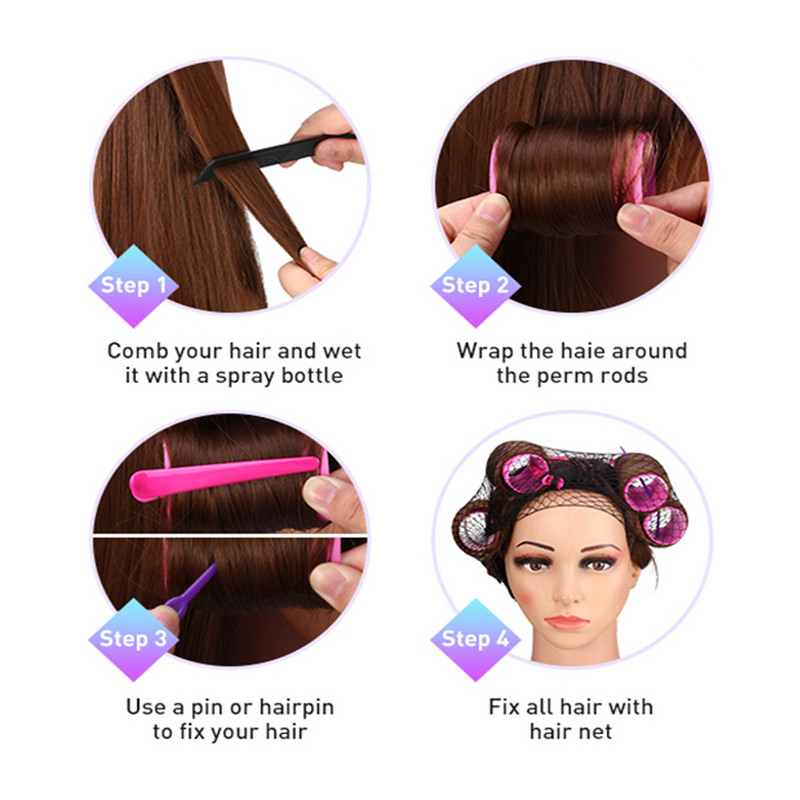 120 vienetų plaukų suktukų volelių rinkinys sujungiami voleliai 6 dydžių voleliai apima 60 kaiščių nuo mažo iki didelio garbanojimo formavimo įrankio