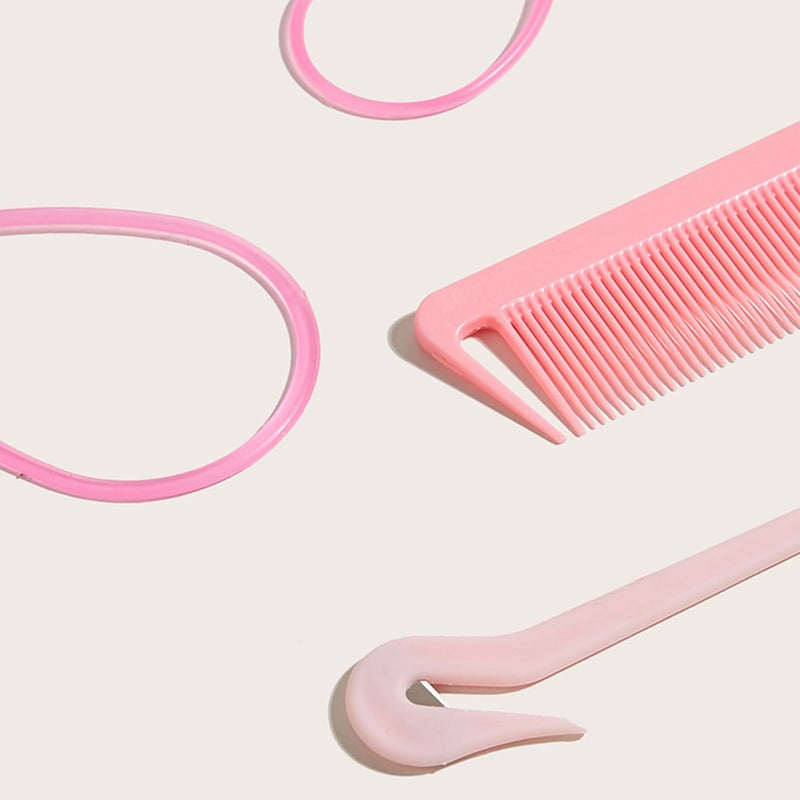 8/4db/készlet French Braid Tool Loop elasztikus hajpántok eltávolító vágó patkány farok fésű fém tűs farok fonó fésűk hajformázáshoz