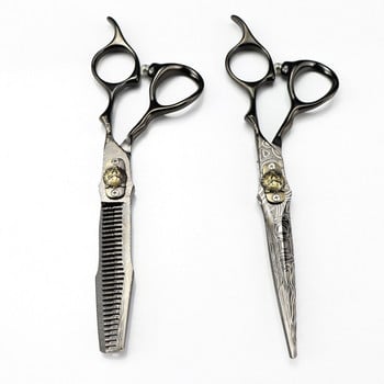 Професионална 6\'\' черна дамаска ножица тигрова ножица за подстригване изтъняване фризьорска ножица фризьорска ножица