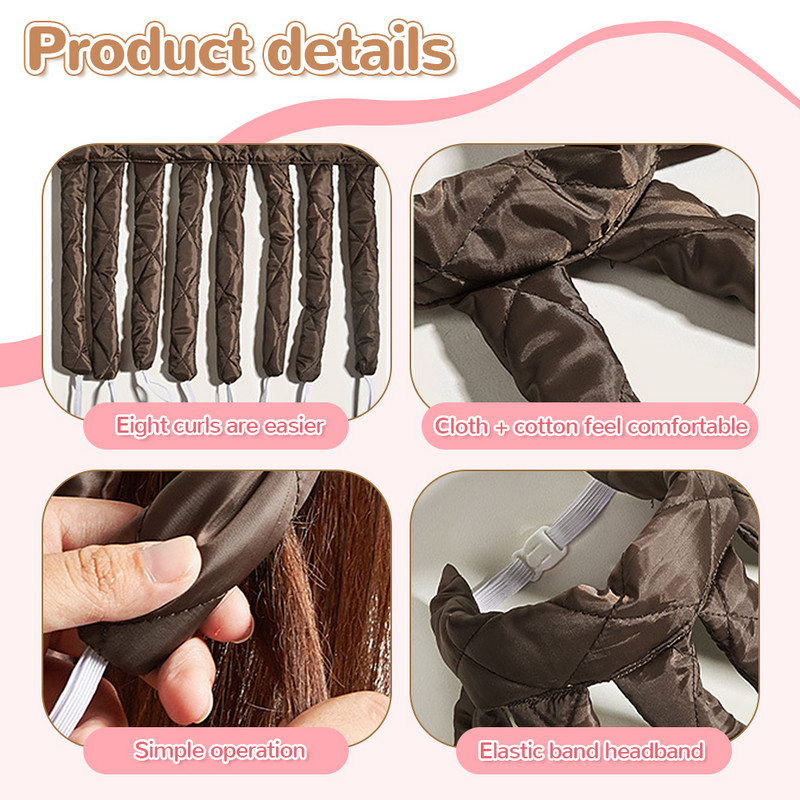 Ondulător de păr leneș Role de păr Tijă de ondulare fără căldură Caracatiță Bentita Bucle Panglică de mătase Dormit Formatori de valuri moale Bucle fără căldură
