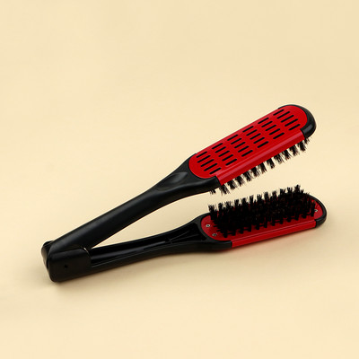 Pro Hairdressing Hajegyenesítő Nylon Hajkiegyenesítő Dupla kefe V alakú Fésűs bilincs Nem bánt Styling Eszközök Barkács Kezdőlap