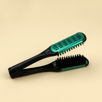 Pro Hairdressing Hajegyenesítő Nylon Hajkiegyenesítő Dupla kefe V alakú Fésűs bilincs Nem bánt Styling Eszközök Barkács Kezdőlap