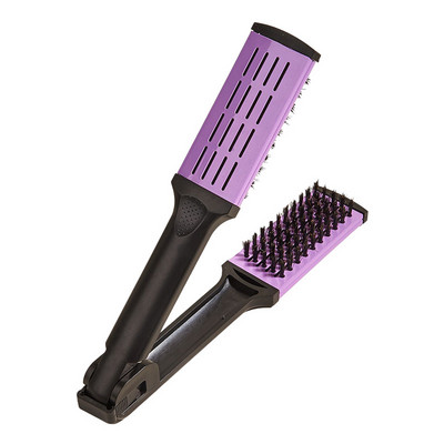 Pro Hairdressing Hajegyenesítő Nylon Hajkiegyenesítő Dupla kefe V alakú Fésűs bilincs Nem bánt Styling Eszközök Barkács Kezdőlap