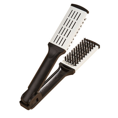 Pro Hairdressing Hajegyenesítő Nylon Hajkiegyenesítő Dupla kefe V alakú Fésűs bilincs Nem bánt Styling Eszközök Barkács Kezdőlap