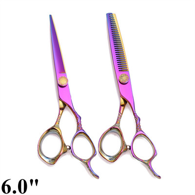 Professzionális fodrász olló 5,5" 6" Japan 440C Customize Logo Vágóolló Vékonyító Olló Haj Olló Dropshipping C9001