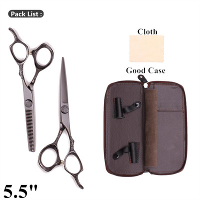 Professzionális fodrász olló 5,5" 6" Japan 440C Customize Logo Vágóolló Vékonyító Olló Haj Olló Dropshipping C9001