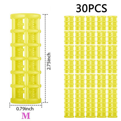 Plastični valjci za kosu od 30 komada, uvijači, valjci na kopču, samohvatajući valjci za DIY frizerski frizerski salon, frizerski brijač, 5 veličina