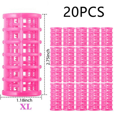 Plastični valjci za kosu od 30 komada, uvijači, valjci na kopču, samohvatajući valjci za DIY frizerski frizerski salon, frizerski brijač, 5 veličina