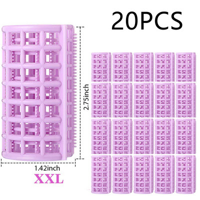 Plastični valjci za kosu od 30 komada, uvijači, valjci na kopču, samohvatajući valjci za DIY frizerski frizerski salon, frizerski brijač, 5 veličina