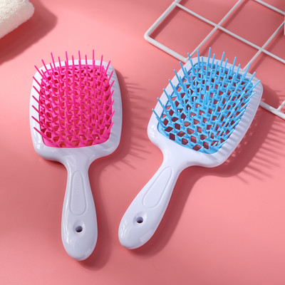 Piepteni cu pernă de aer cu dinți largi Perie de masaj pentru scalp pentru femei Pieptene cu grilă goală Perie de descurcare umedă uscată Masaj pentru scalp Pieptene pentru coafarea părului